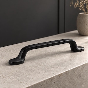 Curved Drawer Grip, Dark Furniture Accent, 130mm 160mm Two Hole Pantry Door Fitting