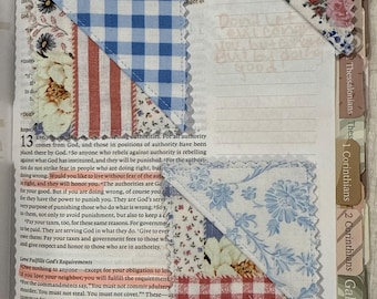 Mystery Mismatch Patchwork Cotton Corner Bookmark | Floral Gingham Book Lover Gift