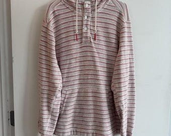 Tommy Bahama Baja Hoodie Sweatshirt Pullover Henley Multicolor Mens L