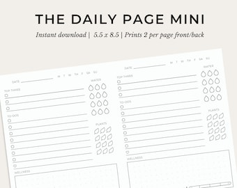 The Daily Page Mini Printable - 2 Per Page