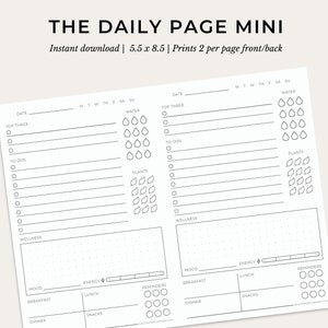 The Daily Page Mini Printable 2 Per Page image 1