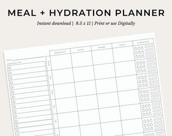 Printable Meal and Hydration Planner