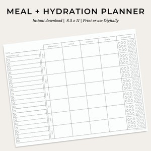 Printable Meal and Hydration Planner image 1