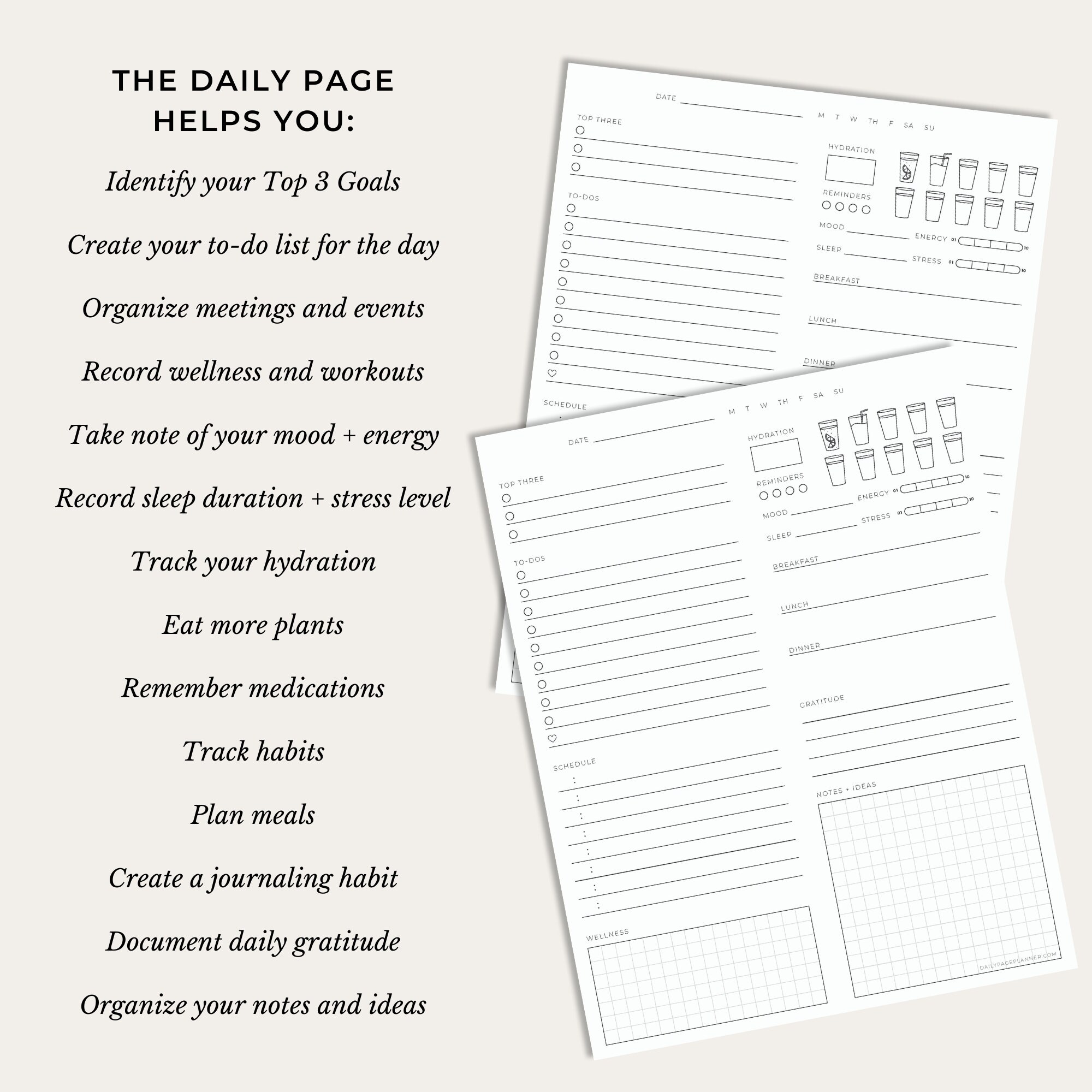 The Daily Page Printable File - Etsy