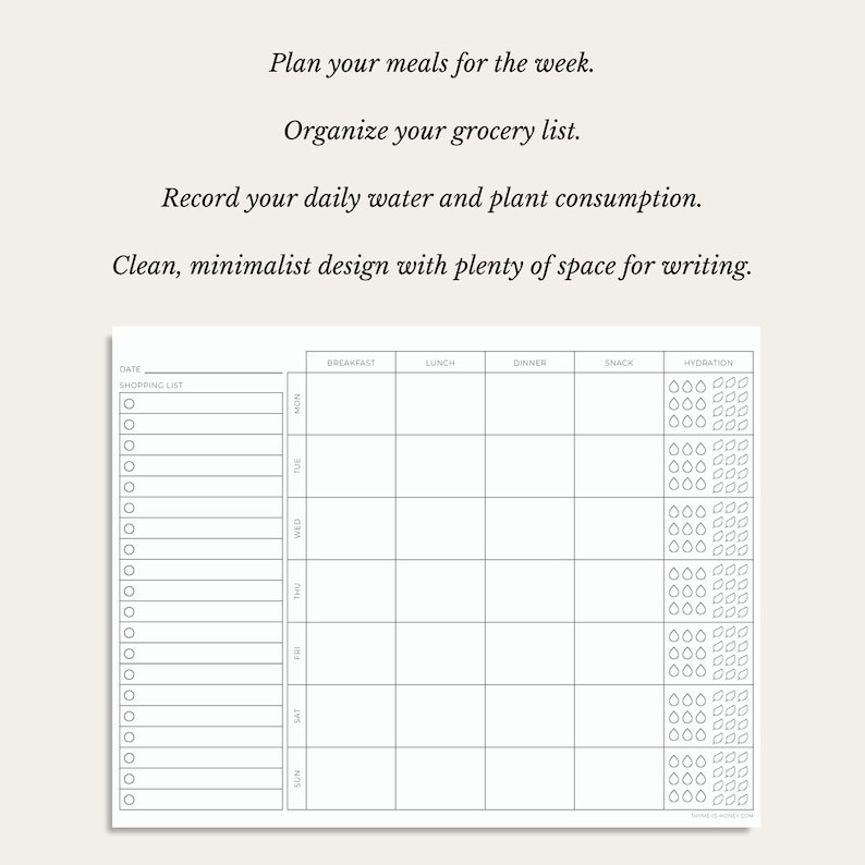 Printable Meal and Hydration Planner image 4