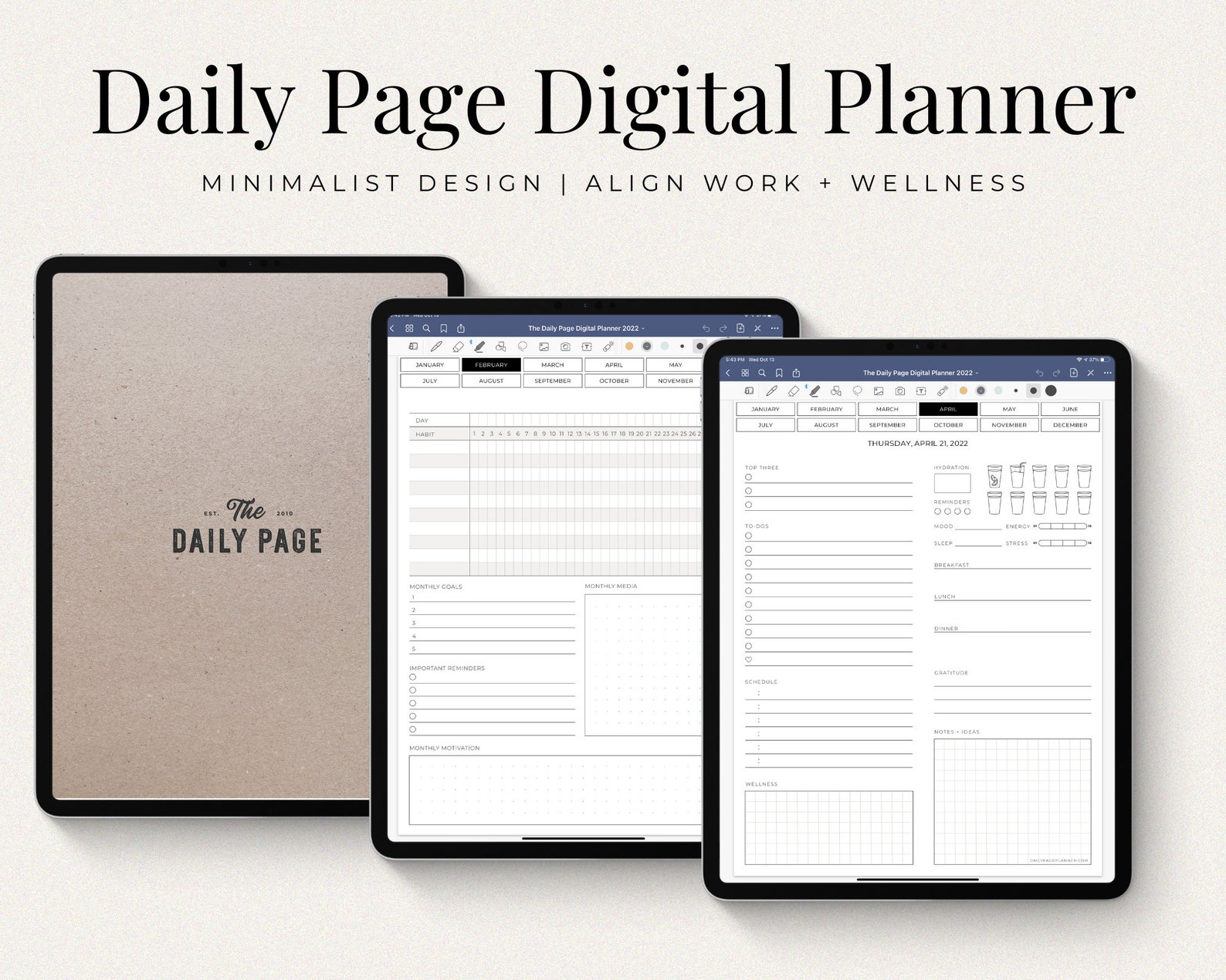 Digital Planner the Daily Page Etsy
