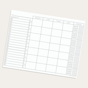 Printable Meal and Hydration Planner image 2