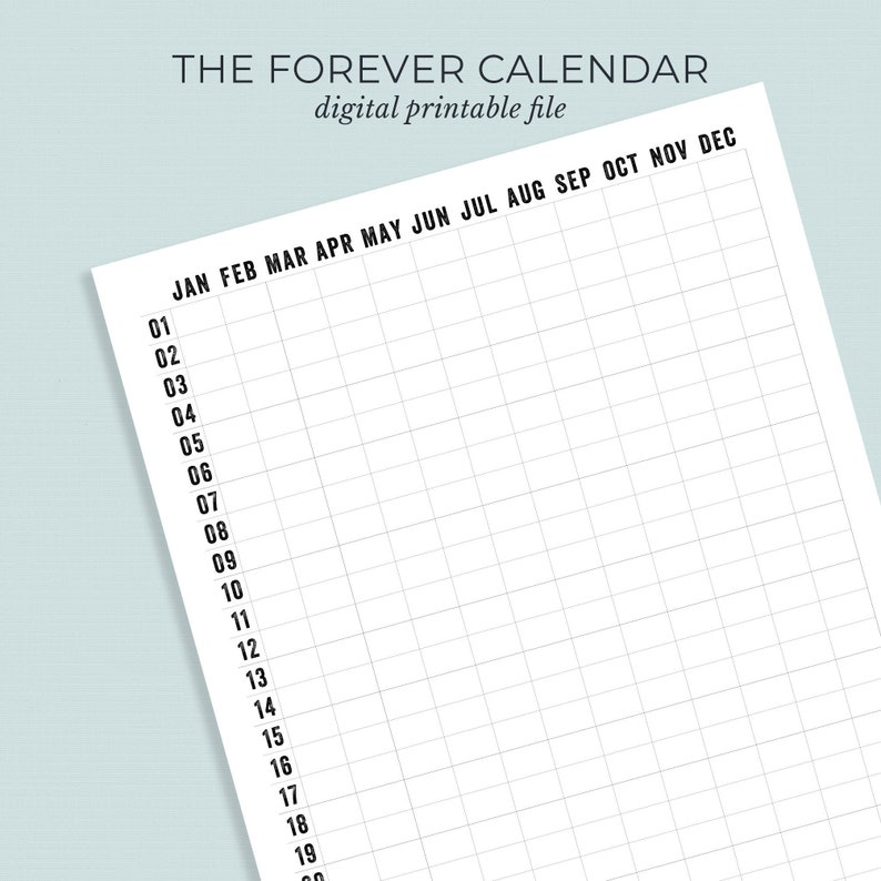 Digital Download the Forever Wall Calendar Etsy