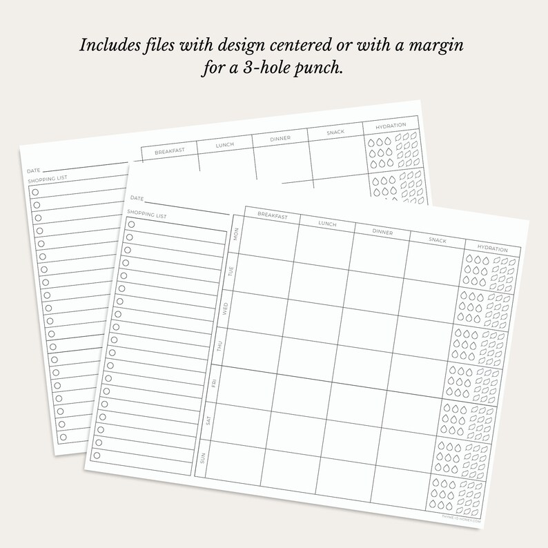 Printable Meal and Hydration Planner image 3