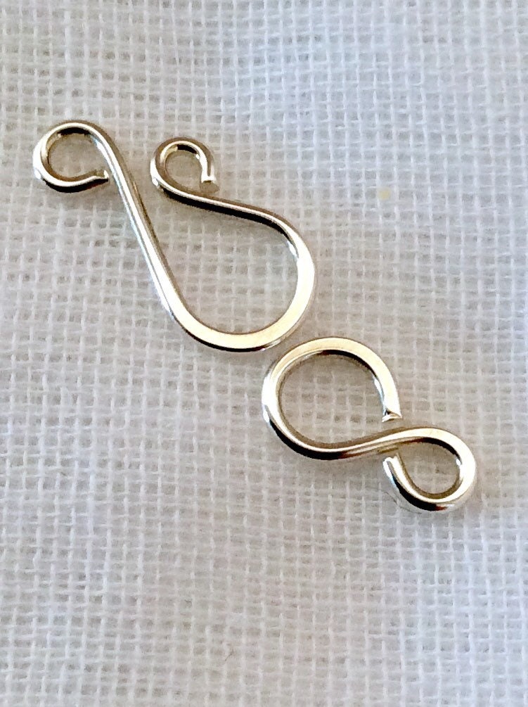 Sterling Silver Clasp Handmade Artisan Hook and Eye Shiny 1/5/15