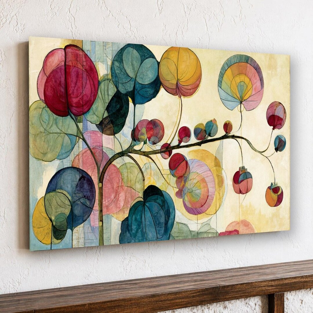 Abstract Tree Canvas Wall Art, Colorful Modern Landscape Print, Nature ...