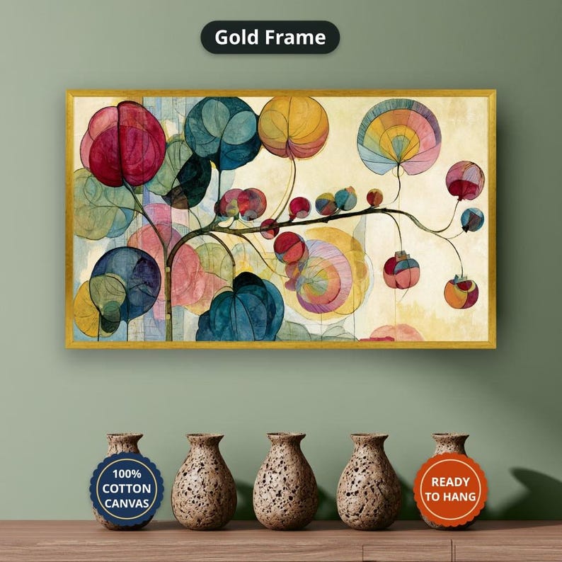 Abstract Tree Canvas Wall Art, Colorful Modern Landscape Print, Nature ...