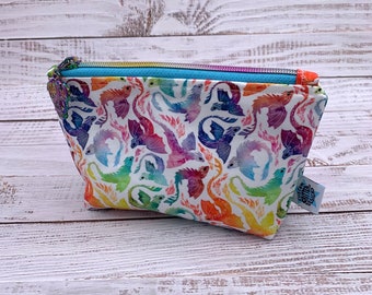 Rainbow Dragons - Reusable Snack Bag, Zipper Pouch