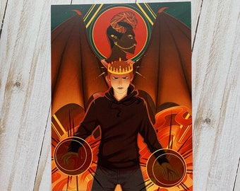 Tarot Wyatt y Emyr - El Rey Brujo (impresión artística de 5 x 7 pulgadas)