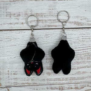Sleepy Bat Plush Keychain Black