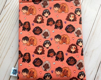 WLW Bookish Couples - Book Sleeve, Book Pouch, Tablet Sleeve, Book Protector, Book Cover