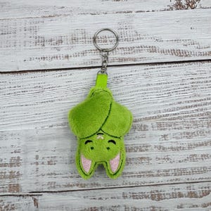 Sleepy Bat Plush Keychain Lime