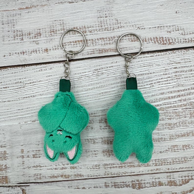 Sleepy Bat Plush Keychain Jade
