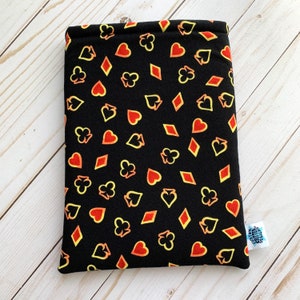 Hearts, Diamonds, Clubs & Spades - Book Sleeve, Book Pouch, Tablet Sleeve, Book Protector, Book Cover
