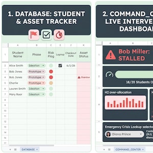 Google Sheets Teacher Template | Classroom Command Center Teacher Dashboard | Student Progress Tracker | STEM Teacher Planner Spreadsheet