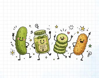 Happy Pickle PNG, Cute Pickle Doodle Shirt Design, Funny Pickle Lover Sublimation Digital Download