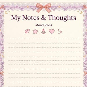 Coquette Colored Printable Stationery: Digital Paper Bow Notepad