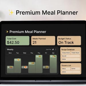 Meal Planner Google Sheets Template with Apps Script Automation | Desktop Edition