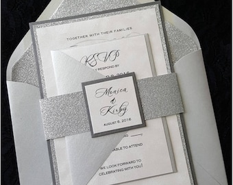 elegant wedding invitations etsy
