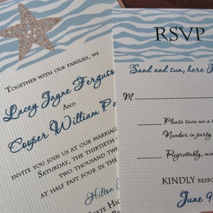 Invitation de mariage Starfish ÉCHANTILLON GÉNÉRIQUE ou DÉPÔT, Mariage à destination, Mariage à la plage, Mariage tropical, Mariage sur l’océan, Mariage sur l’île