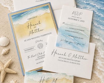 Coastal and Beach Wedding Invitation