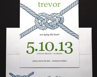 Nautical Knot Save The Date Sample, Beach Wedding