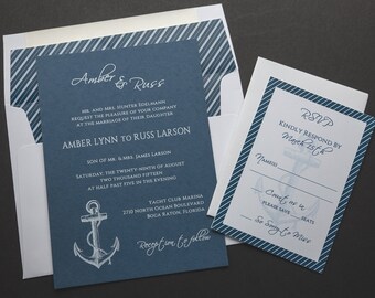 Nautical Wedding Invitation, Destination Wedding, Ocean Wedding, Anchor Wedding Invitation, Wedding Invitations, Cruise Wedding