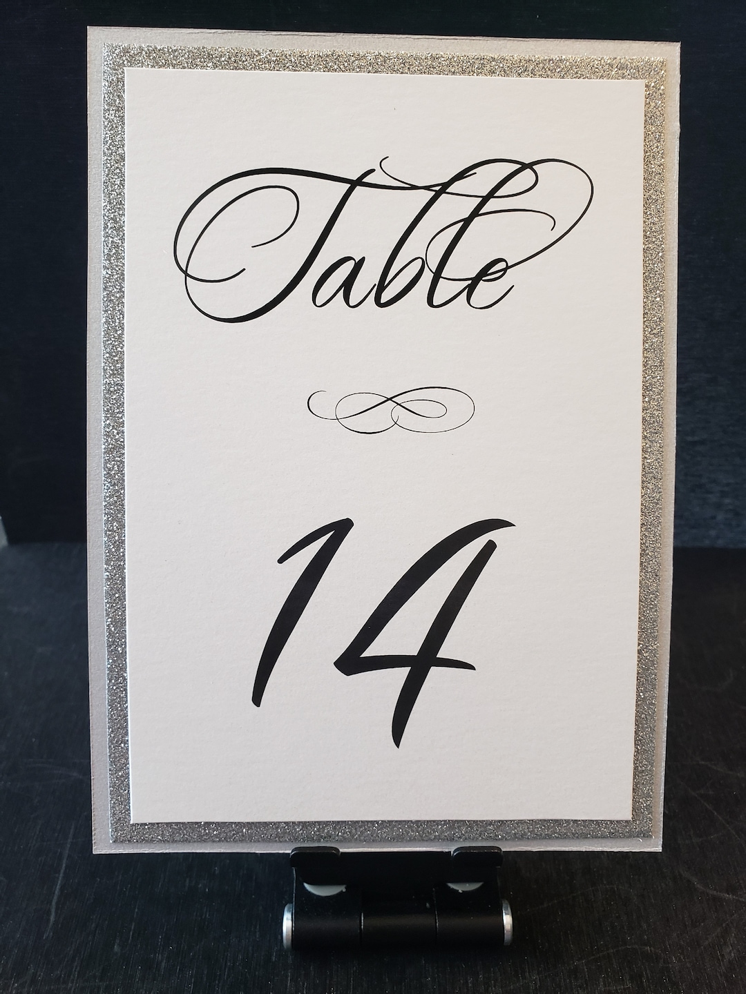 Table Number Cards, Silver Glitter Table Card, Glitter Table Number, Elegant Table Number, Table