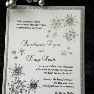 Winter Wonderland Foil Invitation, Silver Foil Wedding Invitation, Snowflake Invitation, Foil Wedding Invitation. SAMPLE or DEPOSIT Listing image 4