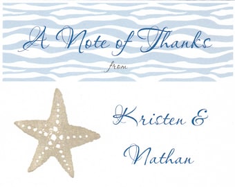 Thank You Cards - Starfish Design - set of 25