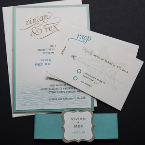 Invitation de mariage de vagues de plage, mariage de destination, mariage tropical, invitation de mariage nautique, invitation de destination, invitation de vagues