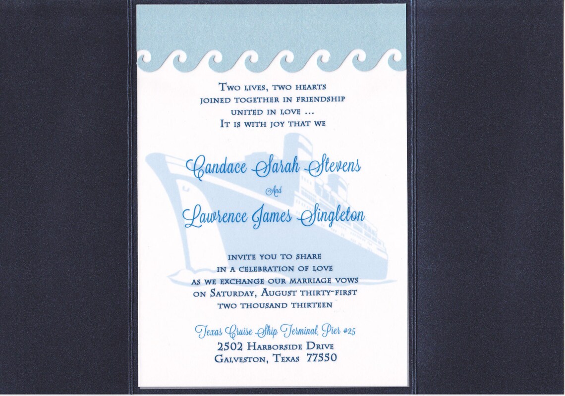 Cruise Wedding Destination Wedding Invitation Cruise Ship Etsy