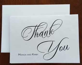 Thank You Cards, Silver Embossed Thank You Cards
