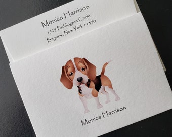 Thank You Cards, Dog & Puppy Thank You Cards, Personalized Thank You Cards, Cotton Thank You Cards