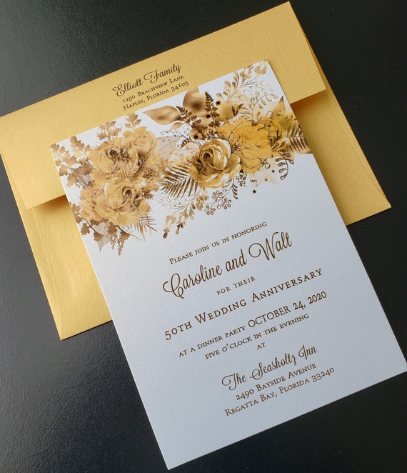 50th anniversary wedding invitations discount