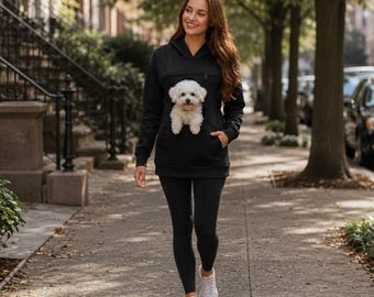 Pet Carrier Hoodie for Cats & Small Dogs, Cozy Kangaroo Pouch