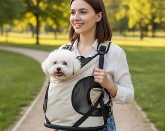 Front Pet Carrier Rucksack, Atmungsaktiver Baumwoll-Mesh-Kleinhund-Träger, Freihand-Katzen-Tragetasche