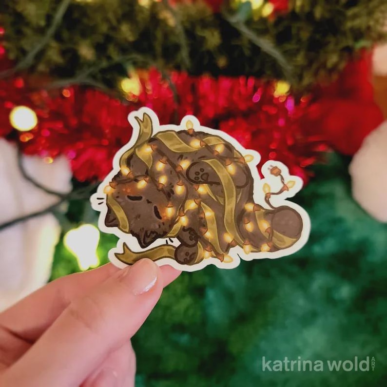 Tiny Cat Vinyl Sticker – Winter | Waterproof, Uv-resistant, Die-cut ...