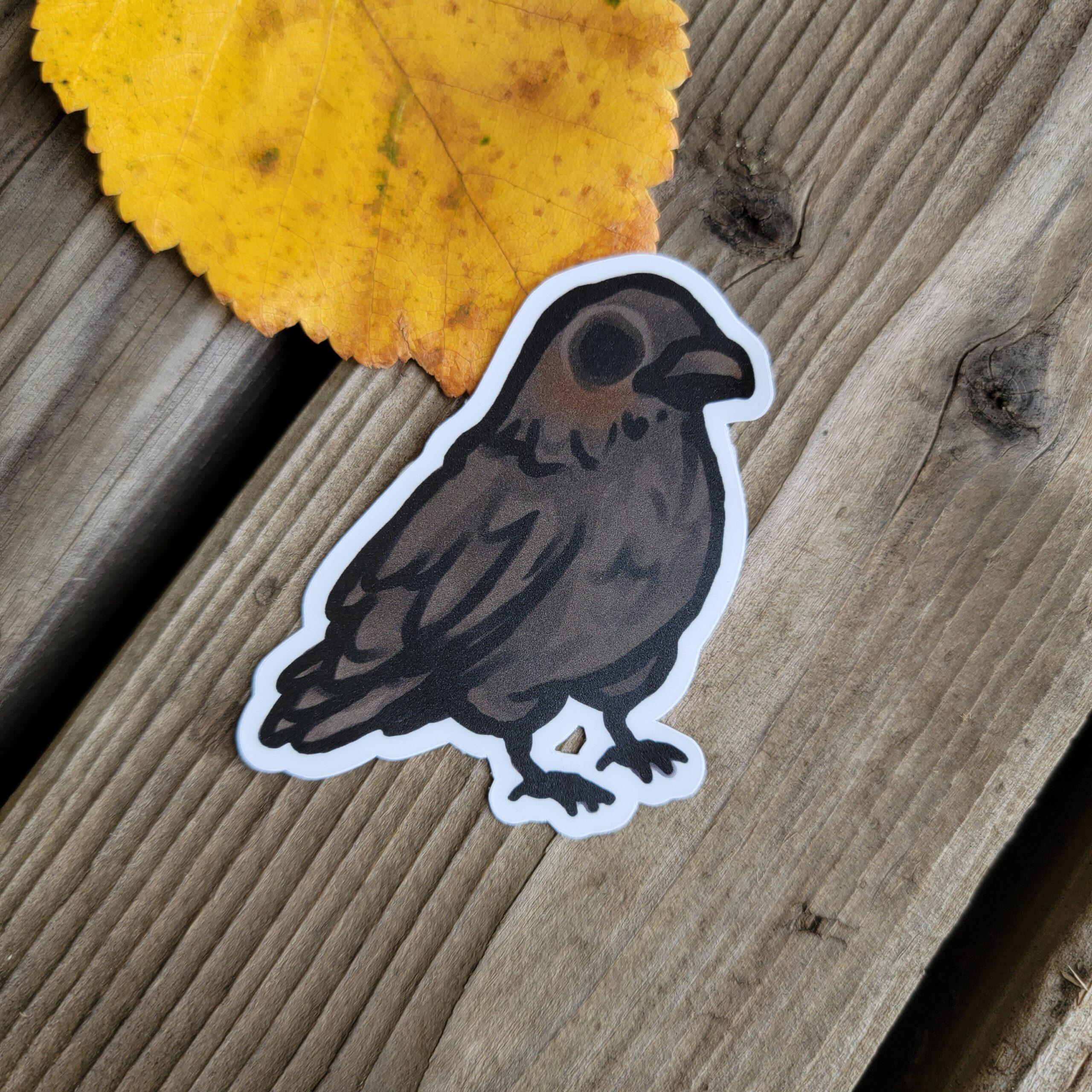 Tiny Bird Vinyl Sticker - Raven | Waterproof, Uv-resistant, Die-cut ...
