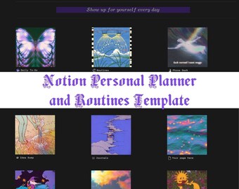Notion Personal Planner – Grunge/Esoteric Template