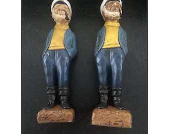 Vintage Nautical Sea Captain / Sailor Bookends or Statuettes