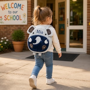 Personalized Plush Animal Toddler Backpack, Embroidered Name Preschool and Daycare Bag