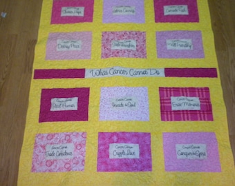 What Cancer Cannot do- Lap quilts