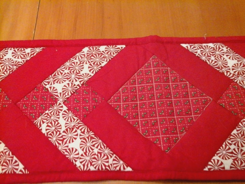 Red Christmas table runner