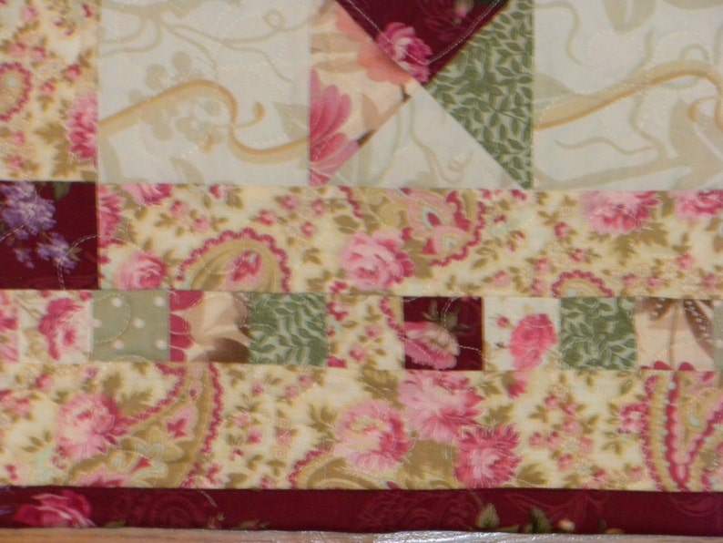 pink and green table runner